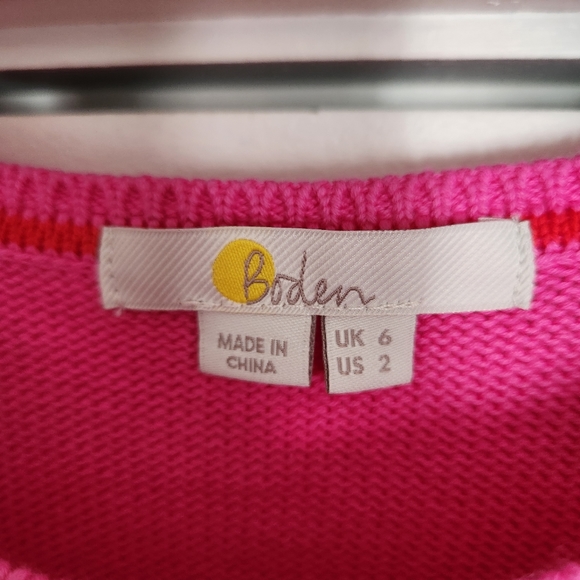 NWOT knitted pink top with red tassles size 2 small cotton - Picture 3 of 5